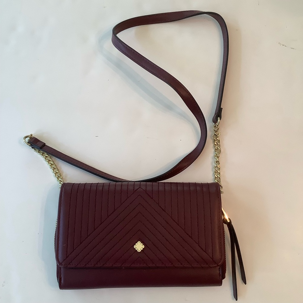 Crown & Ivy Wine Crossbody with Chain Strap